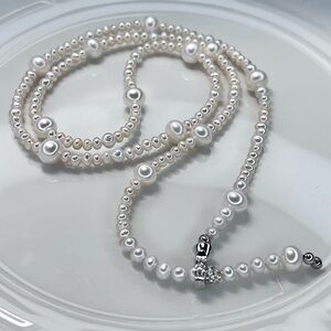Handmade High Quality Freshwater Extra Long Pearl Necklace 23.5”
